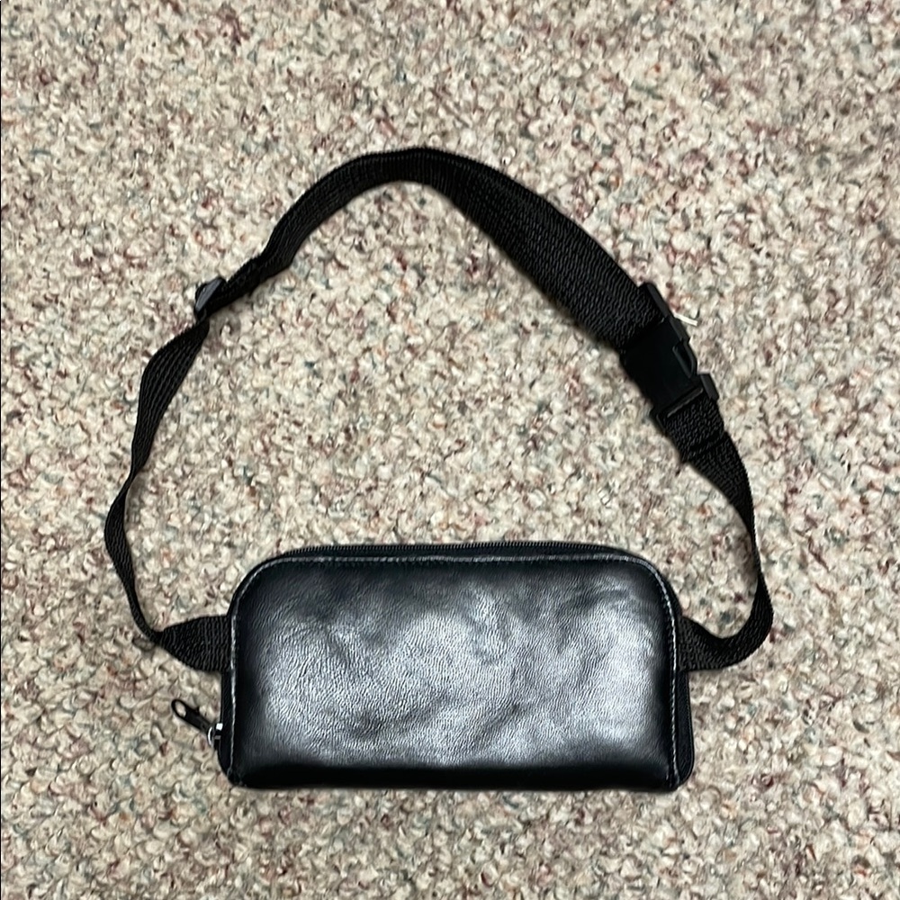 Black Leather waist strap wallet